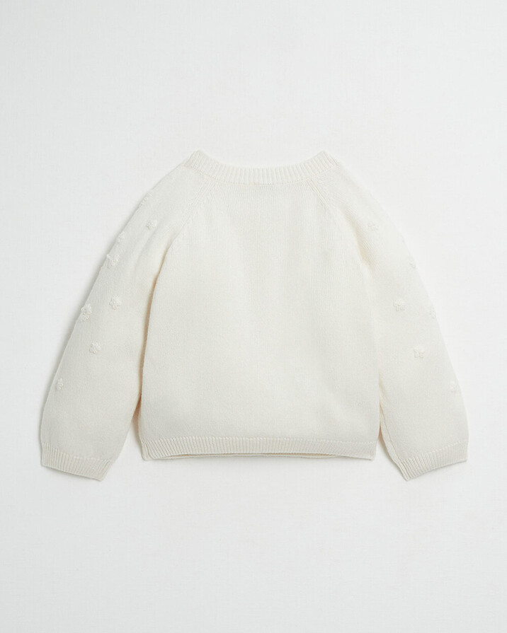 Cardigan enfant brodé en tricot Coloris écru Natalys