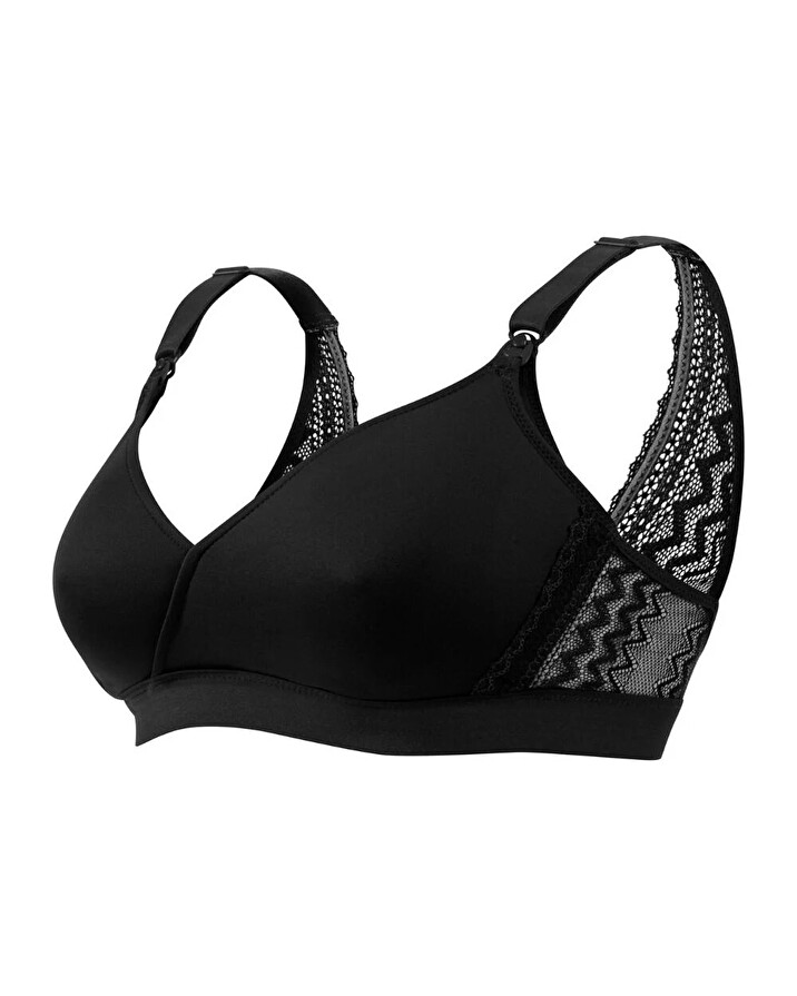 Soutien-gorge d'allaitement Coloris noir Cache coeur