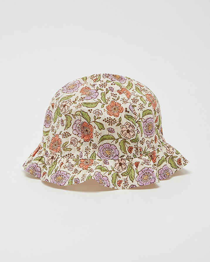 Chapeau imprimé fleurs A rayures lurex Natalys