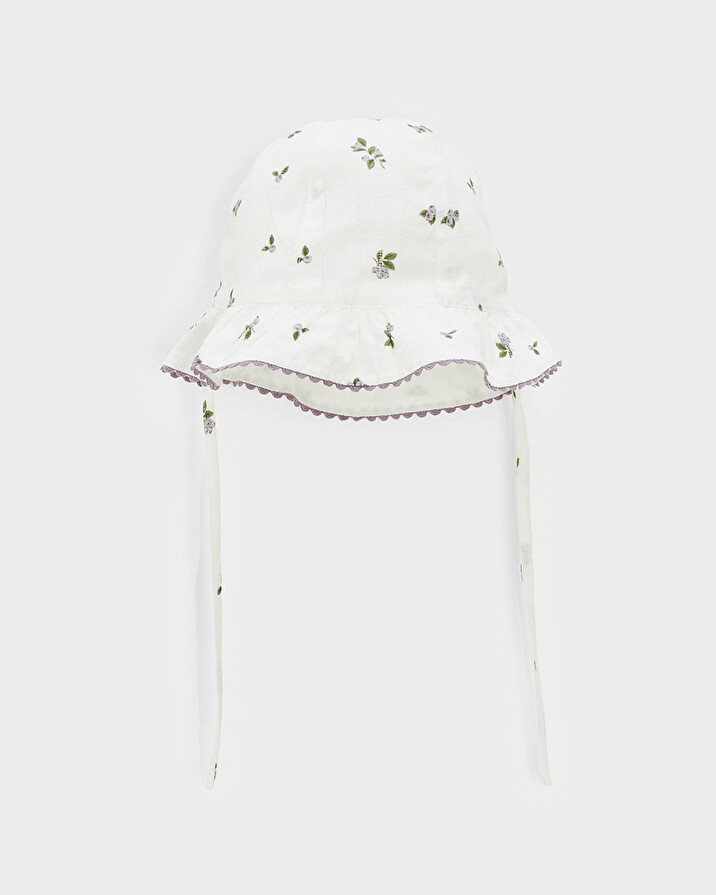 Chapeau imprimé myrtilles Coloris blanc Natalys