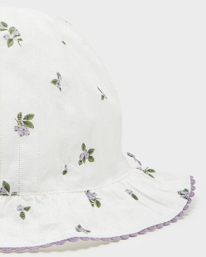 Chapeau imprimé myrtilles Coloris blanc Natalys