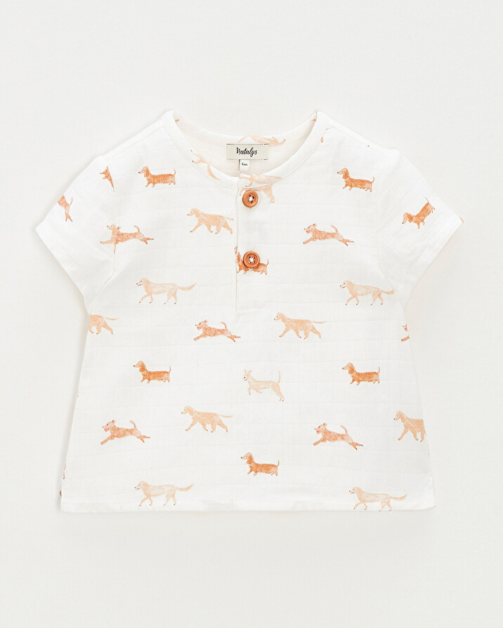 Chemise manches courtes Imprimé chiens Natalys