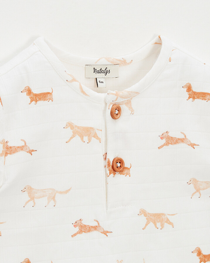 Chemise manches courtes Imprimé chiens Natalys