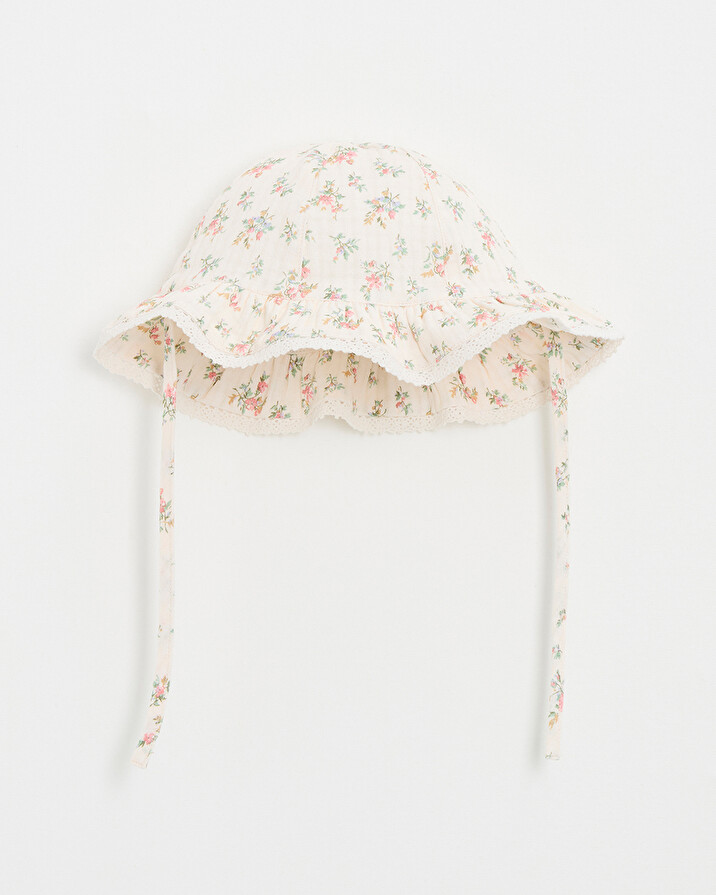 Chapeau imprim&eacute; fleurs Coloris craie  Natalys