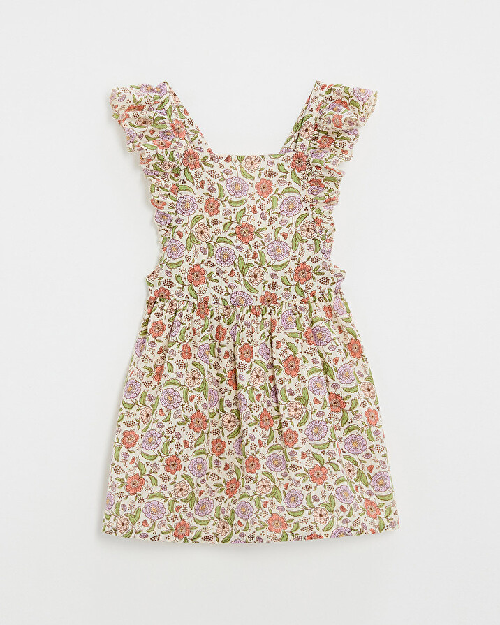 Robe enfant imprimé fleurs A rayures lurex Natalys