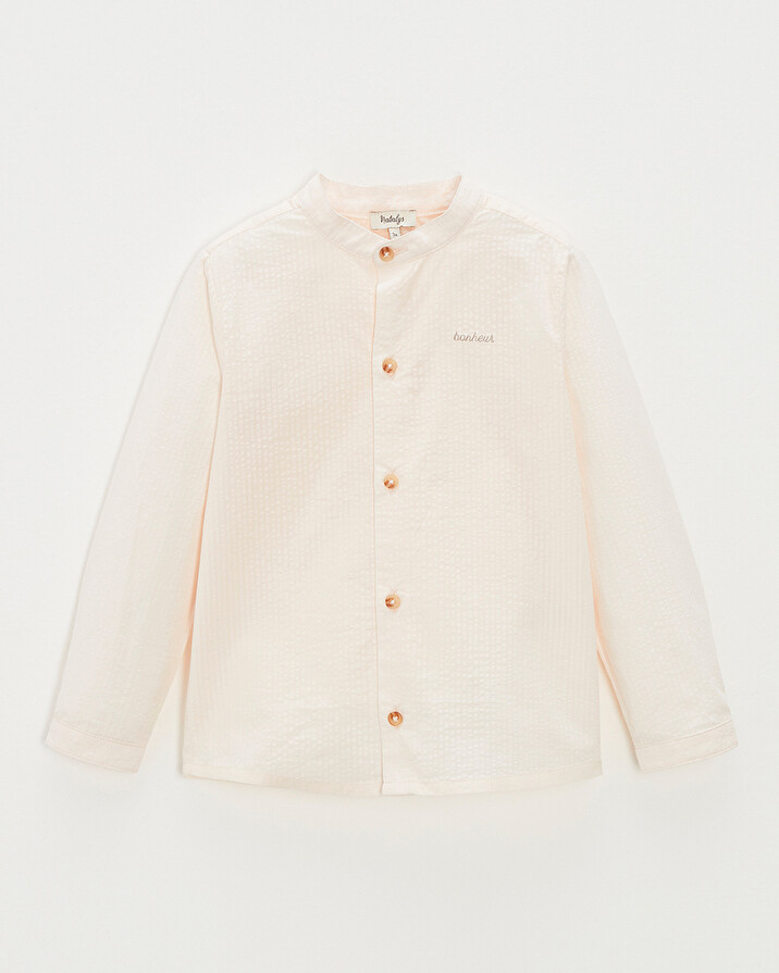 Chemise enfant en seersucker Coloris écru Natalys