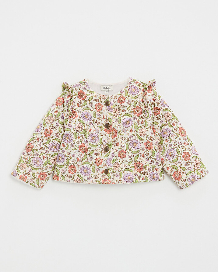 Veste matelass&eacute;e Imprim&eacute; fleurs rayures lurex  Natalys