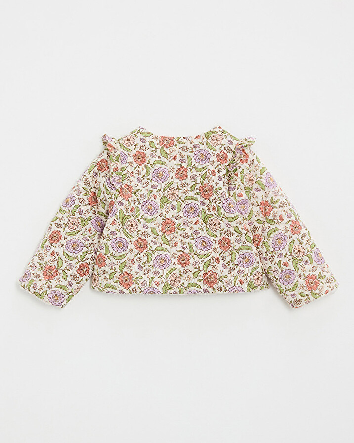 Veste matelass&eacute;e Imprim&eacute; fleurs rayures lurex  Natalys