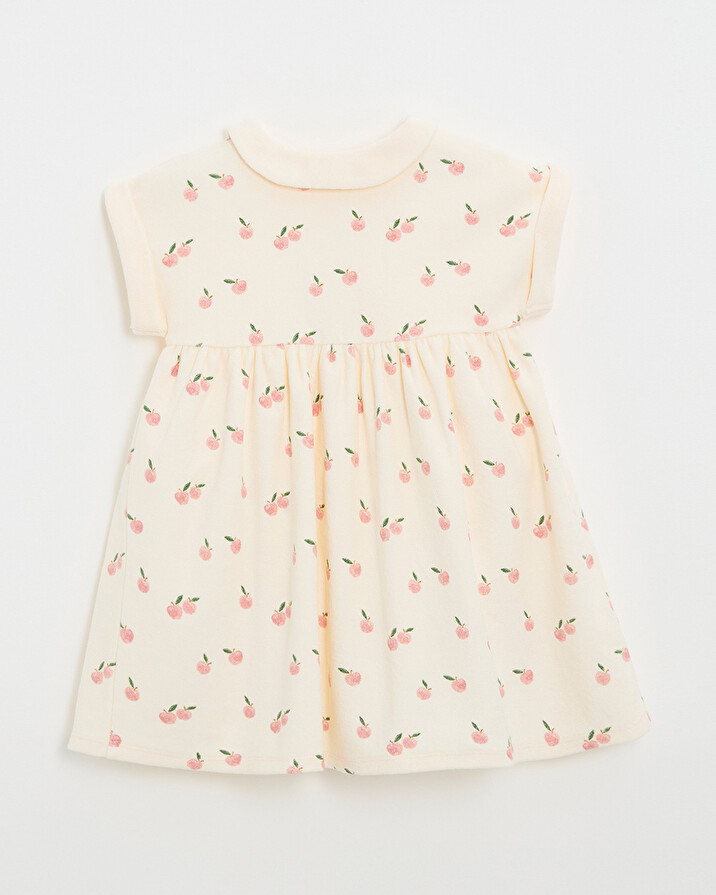 Robe enfant manches courtes en éponge Imprimé pommes Natalys