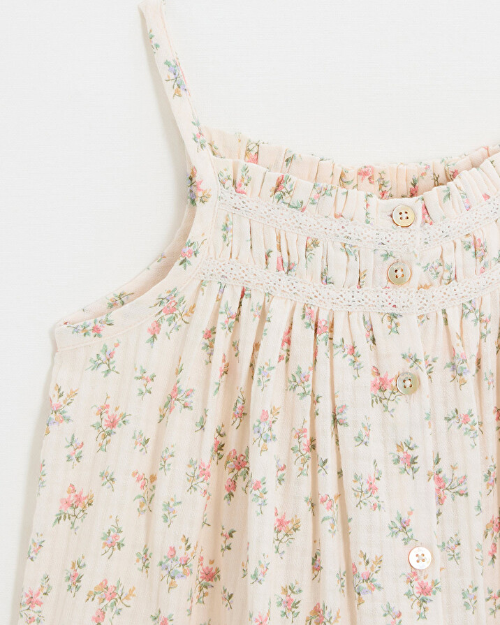 Robes enfant à bretelles Imprimé fleurs Natalys