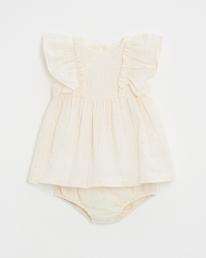Robe à pois lurex Coloris écru Natalys