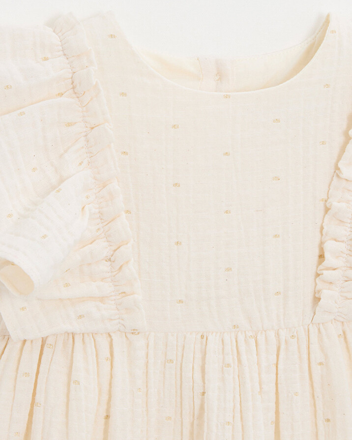Robe enfant à pois lurex Coloris écru Natalys