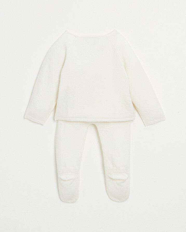 Ensemble en laine Mérinos Coloris écru Natalys