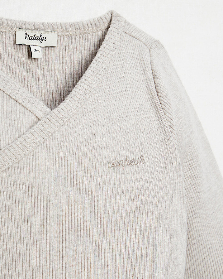 Ensemble en coton brodé Coloris beige chiné Natalys