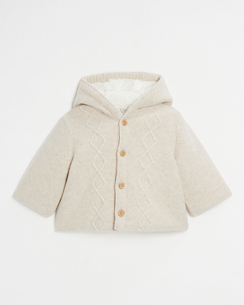 Veste en tricot doublée Coloris beige chiné Natalys