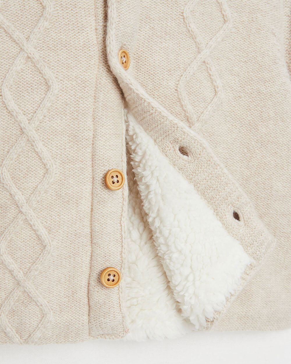 Veste en tricot doublée Coloris beige chiné Natalys