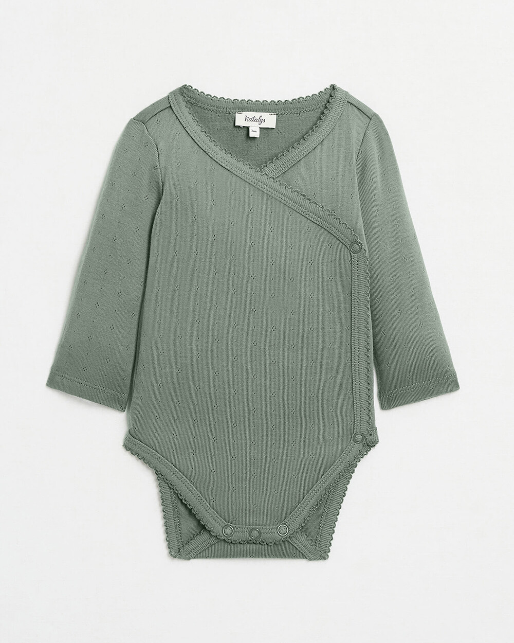 Body croisé fantaisie manches longues Coloris vert Natalys