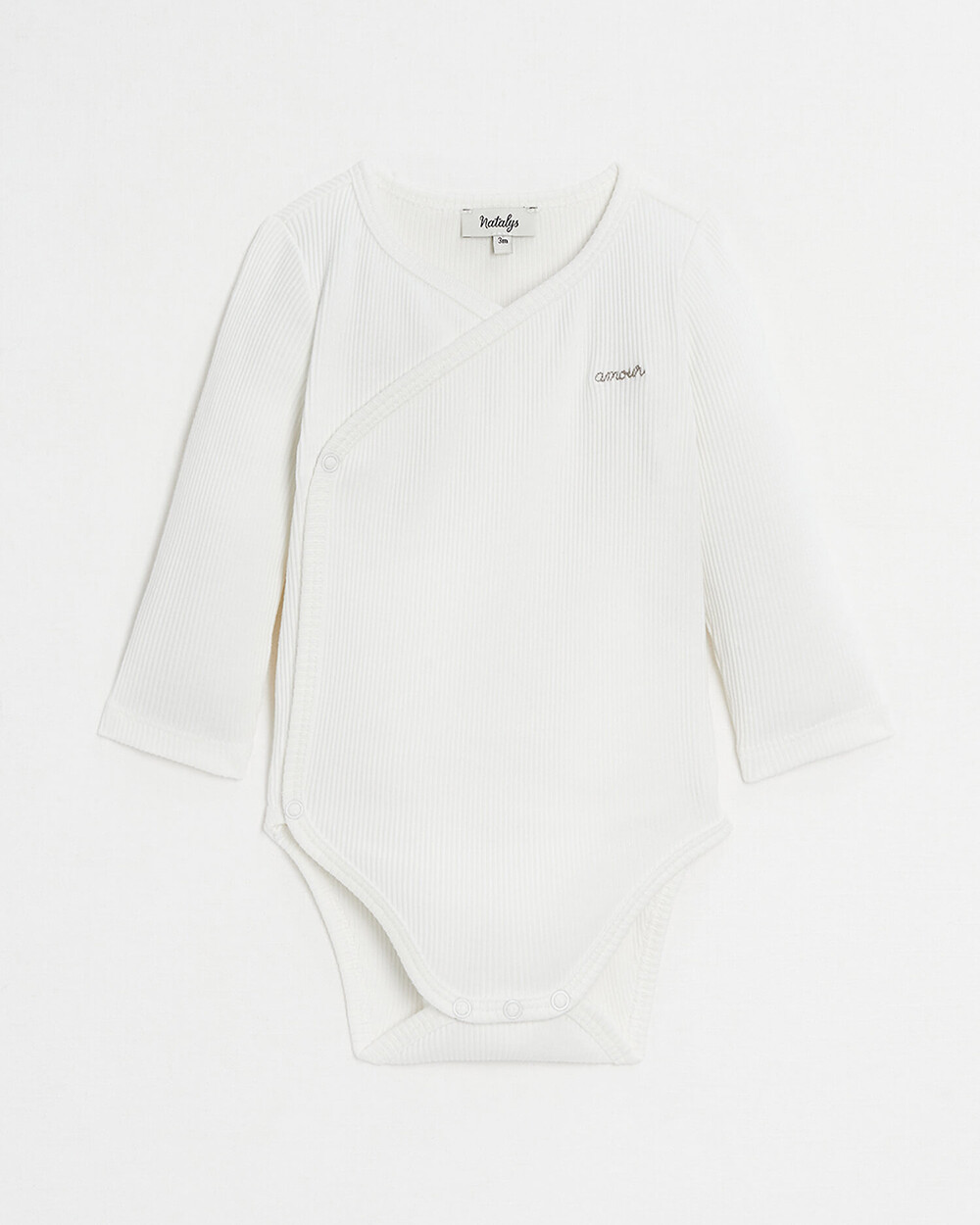 Body croisé brodé Amour Coloris écru Natalys