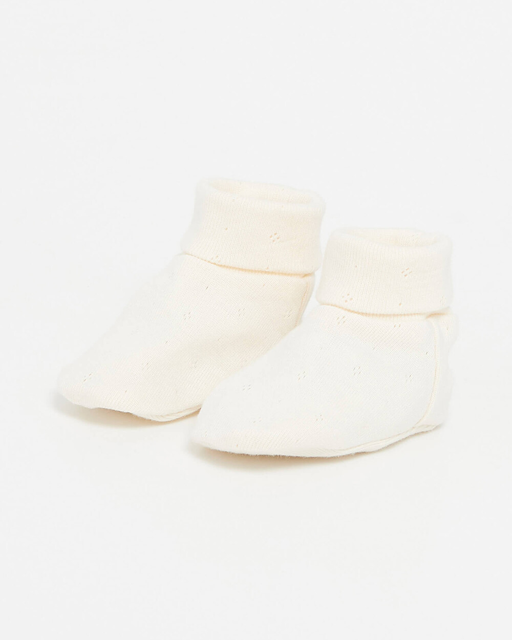 Chaussons ajourés en coton Coloris craie Natalys