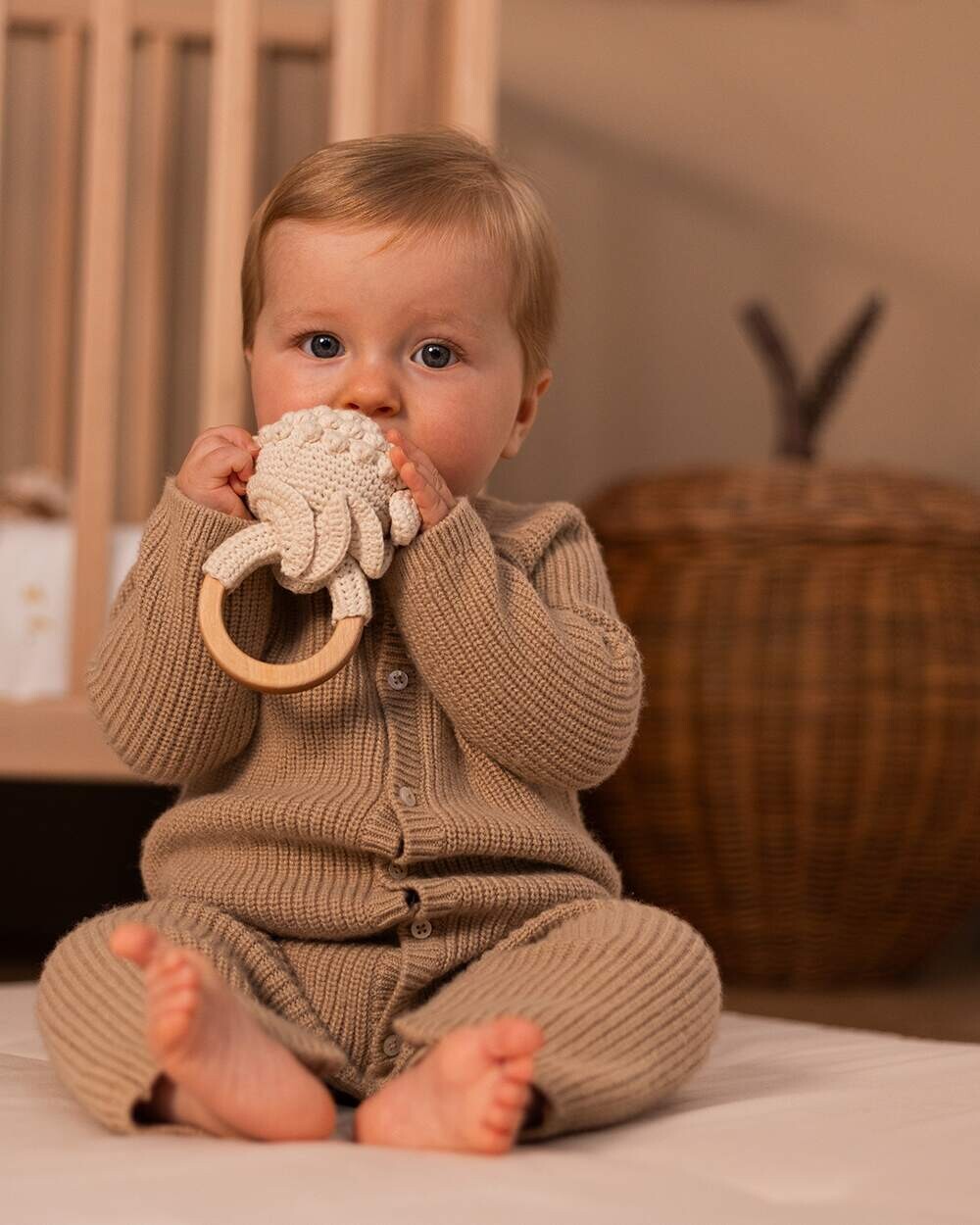Combinaison longue en tricot Coloris camel Natalys