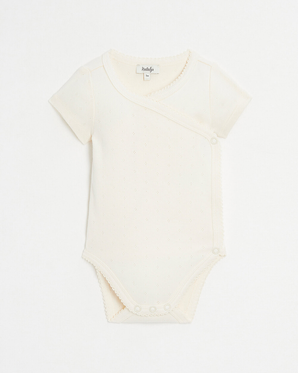 Body crois&eacute; fantaisie manches courtes Coloris craie  Natalys