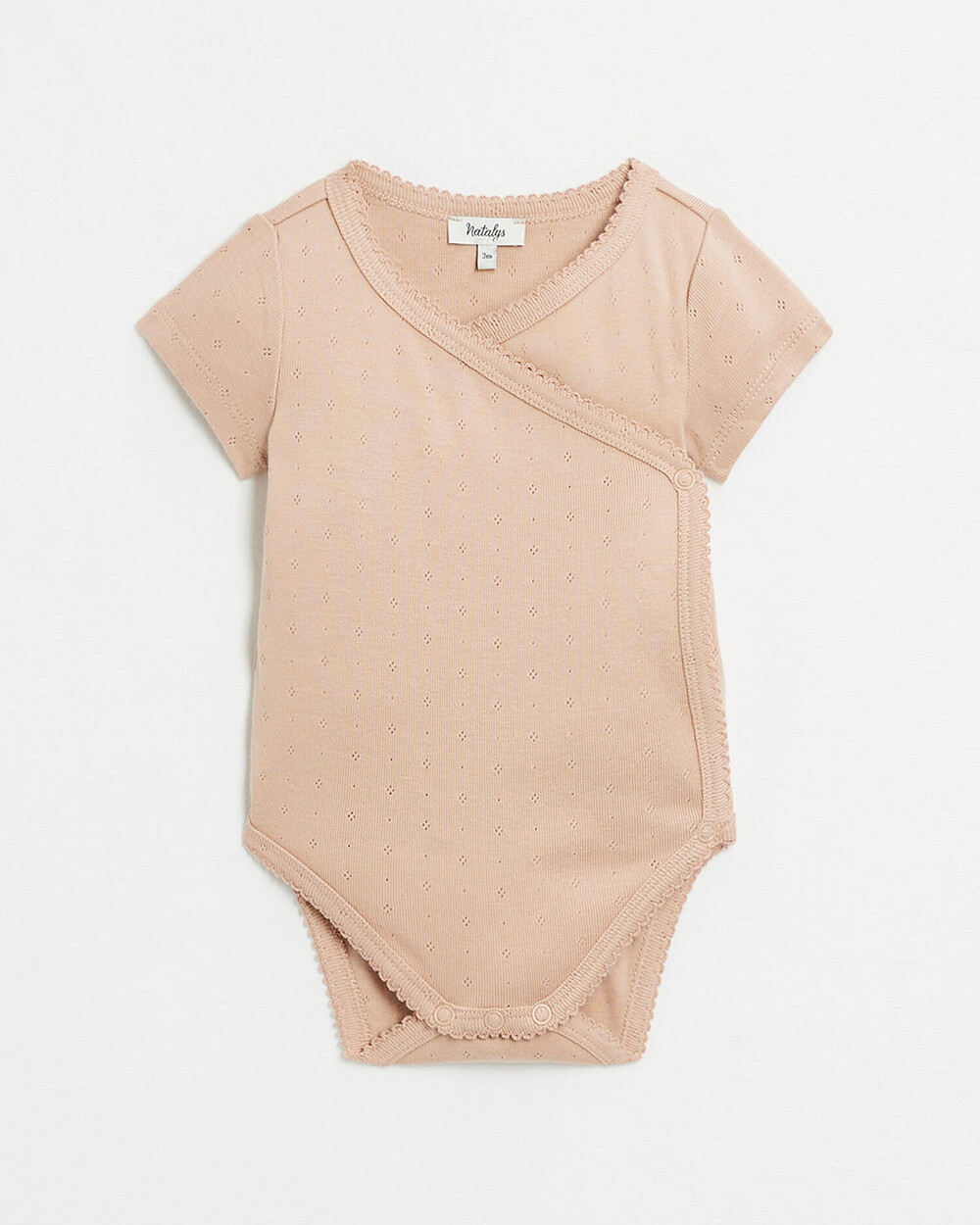 Body crois&eacute; fantaisie manches courtes Coloris bois de rose  Natalys