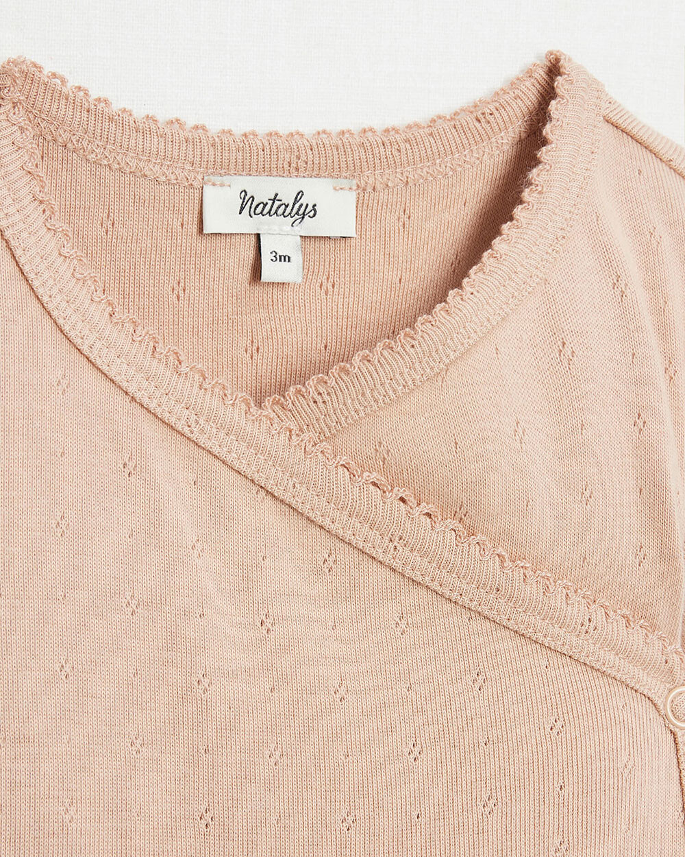 Body crois&eacute; fantaisie manches courtes Coloris bois de rose  Natalys