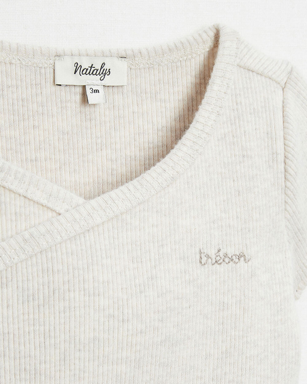 Body croisé brodé Trésor Coloris beige chiné Natalys