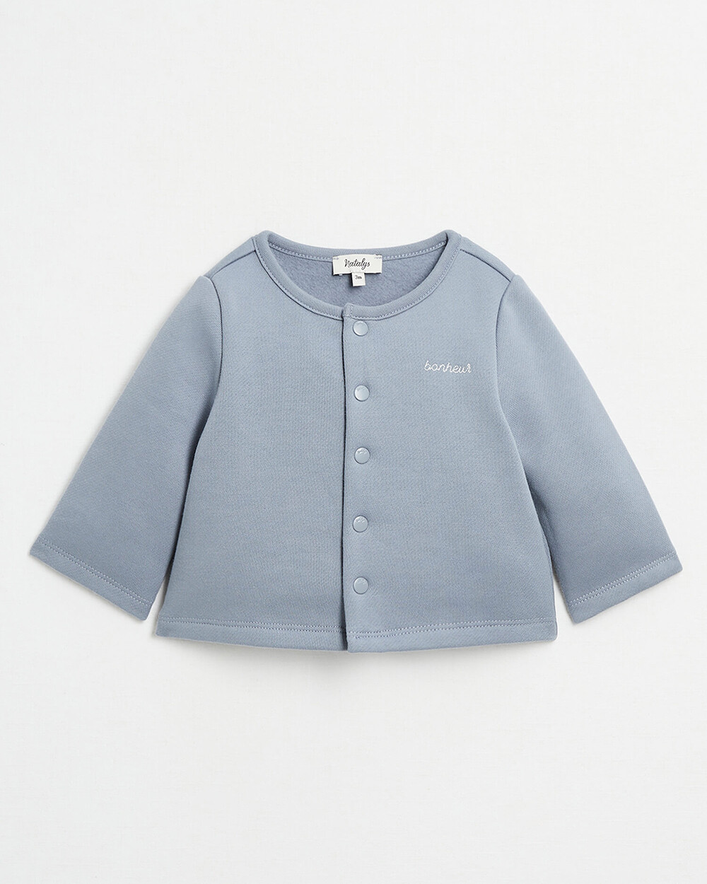 Gilet brodé en molleton Coloris bleu gris Natalys