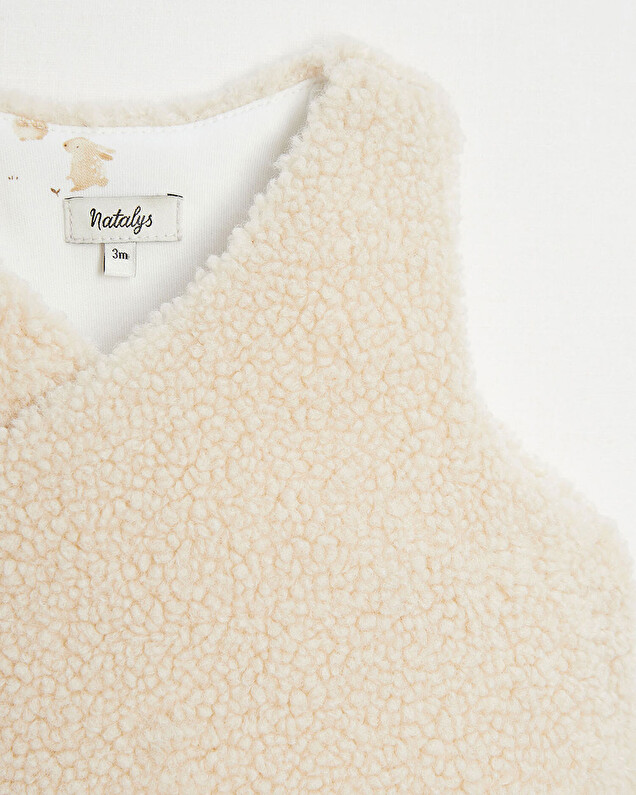 Gilet croisé imitation fourrure Coloris naturel  Natalys
