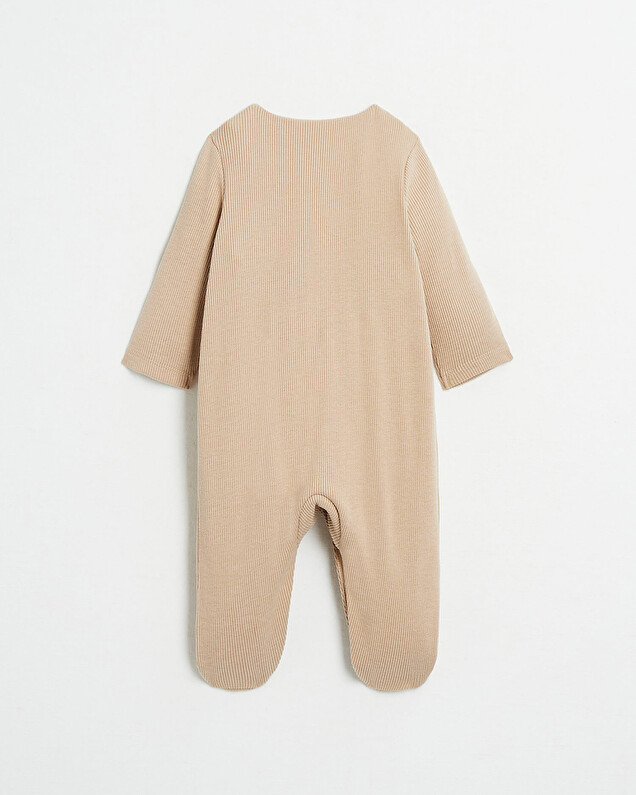 Grenouillère brodée chaton Coloris camel  Natalys