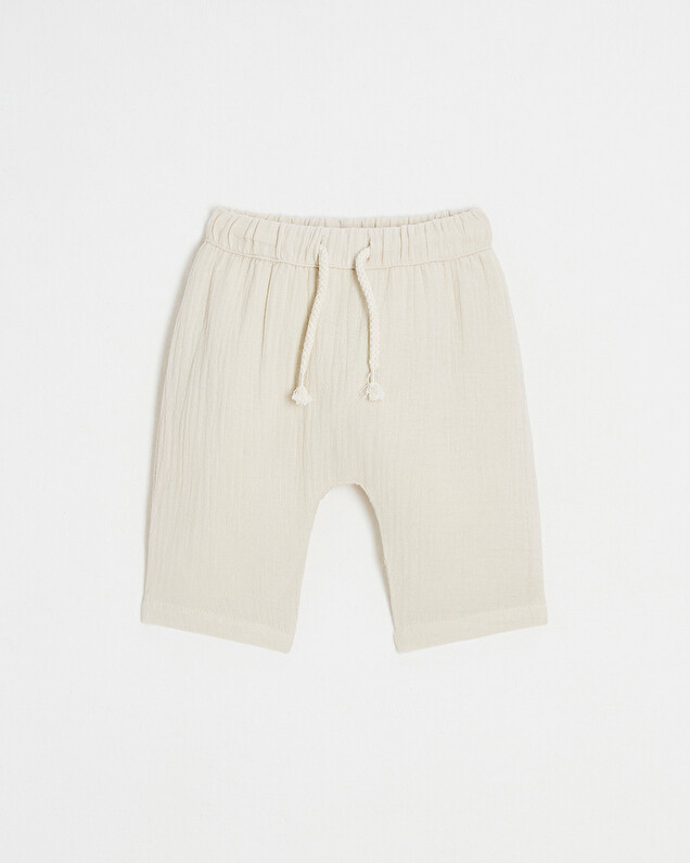 Pantalon en gaze de coton Coloris beige Natalys
