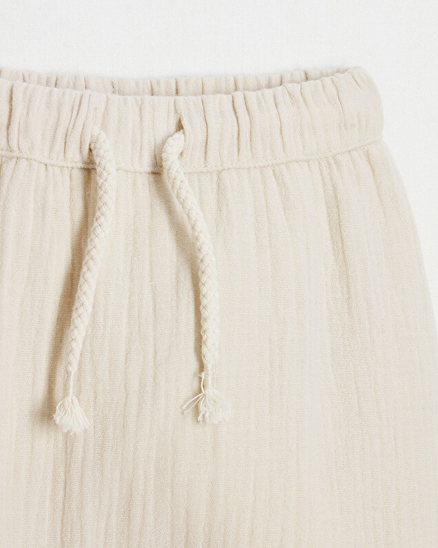 Pantalon en gaze de coton Coloris beige Natalys