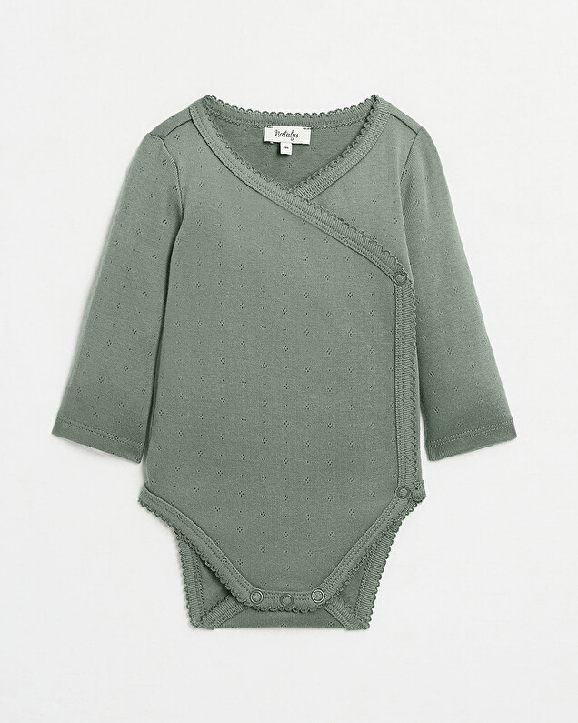 Body croisé fantaisie manches longues Coloris vert Natalys