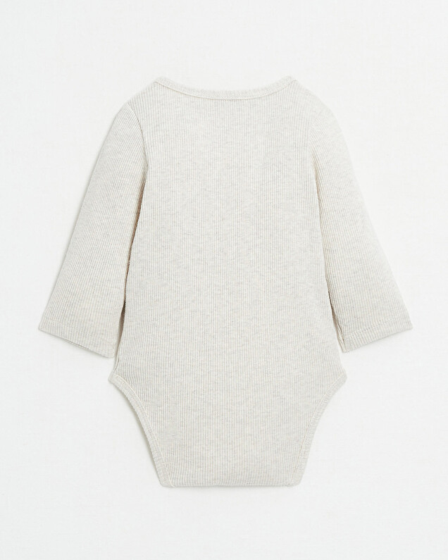 Body croisé brodé Amour Coloris beige chiné  Natalys