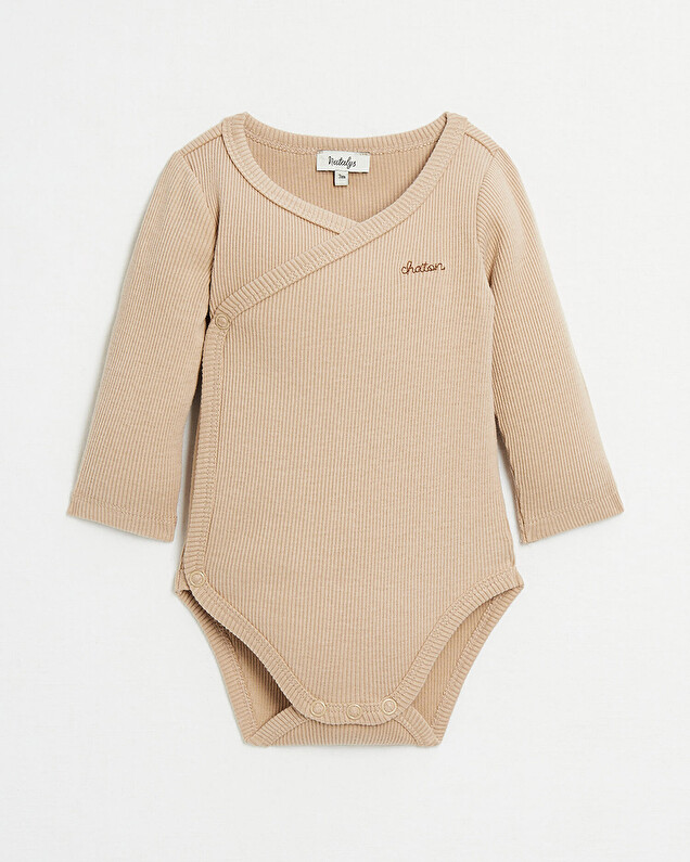 Body croisé brodé Chaton Coloris camel  Natalys