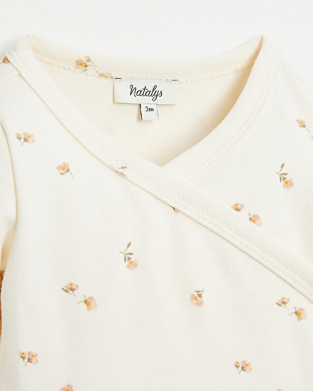 Body croisé manches longues Imprimé fleurs Natalys