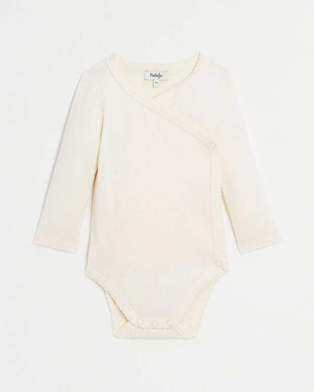 Body croisé fantaisie manches longues Coloris craie Natalys