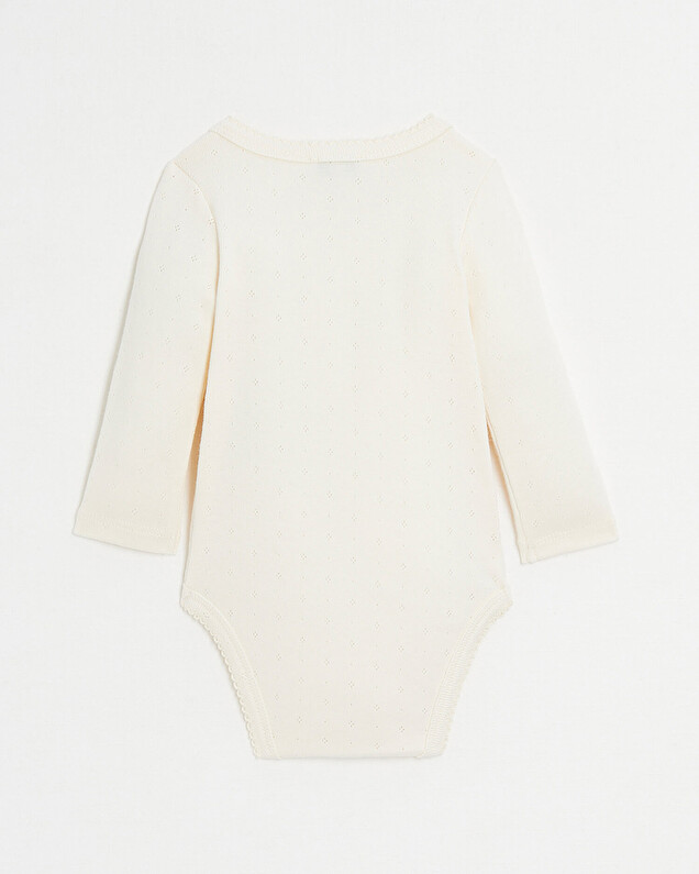 Body croisé fantaisie manches longues Coloris craie Natalys
