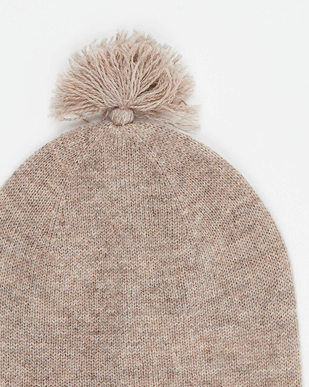 Bonnet en laine Mérinos Coloris marron chiné  Natalys