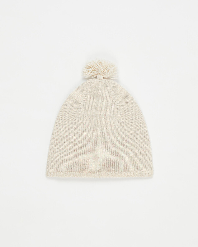 Bonnet en laine Mérinos Coloris beige chiné Natalys