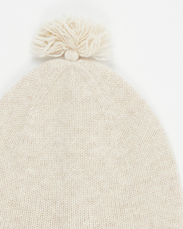 Bonnet en laine Mérinos Coloris beige chiné Natalys