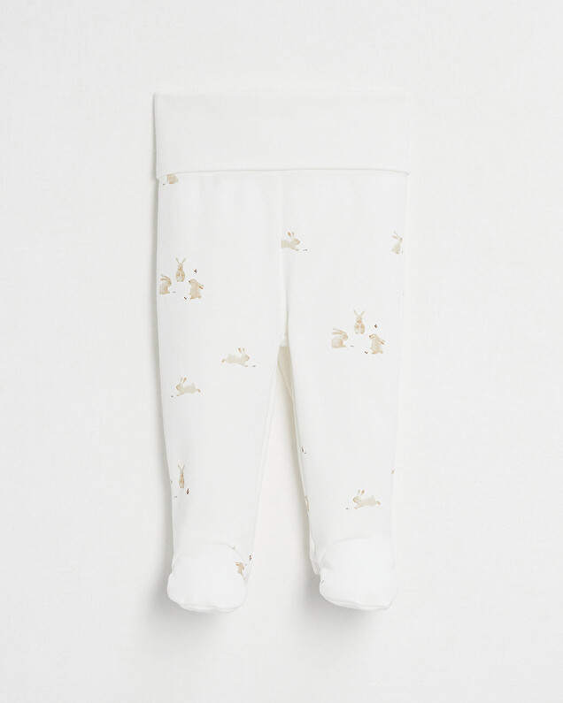 Caleçon à pieds en coton Imprimé lapins  Natalys