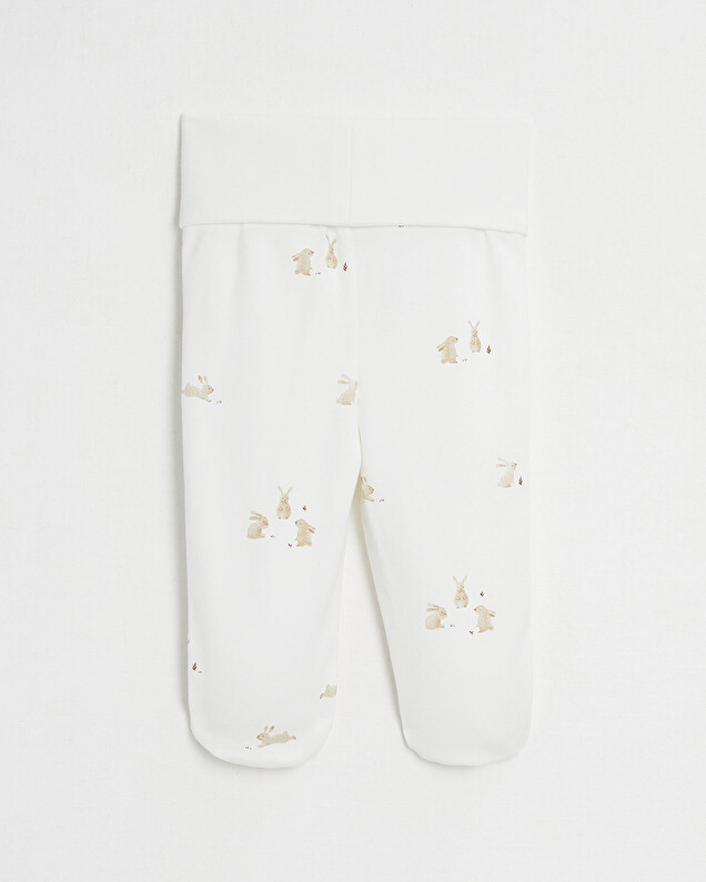 Caleçon à pieds en coton Imprimé lapins  Natalys