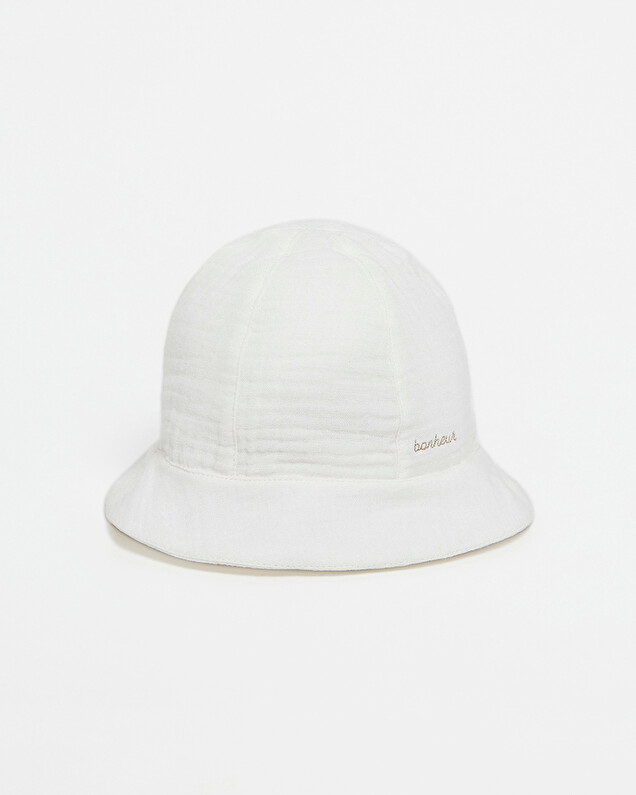 Chapeau en gaze de coton brodé Coloris écru Natalys