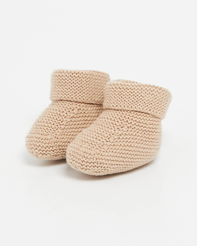 Chaussons en laine Mérinos Coloris camel Natalys