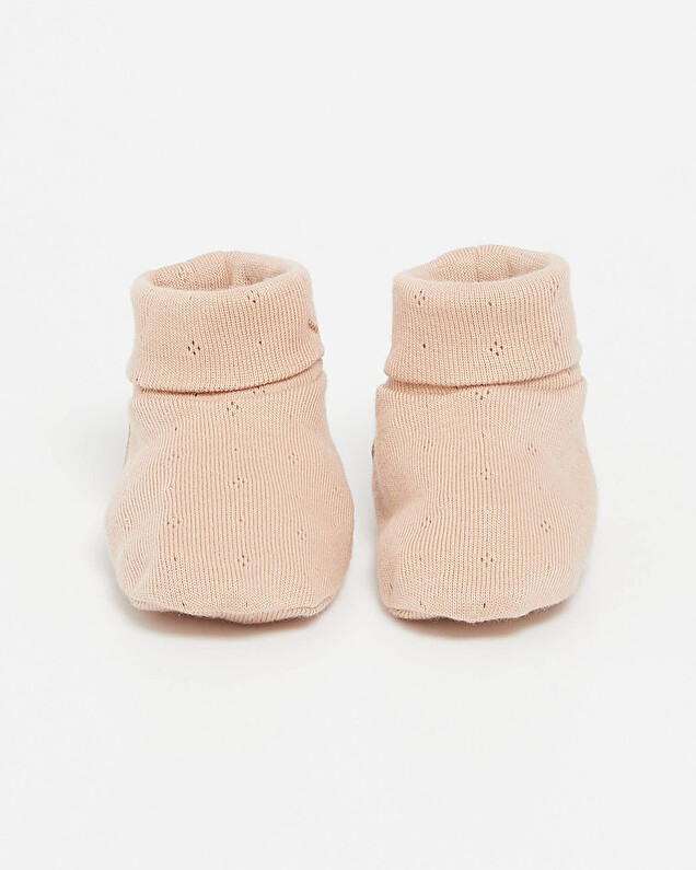 Chaussons ajourés en coton Coloris bois de rose Natalys