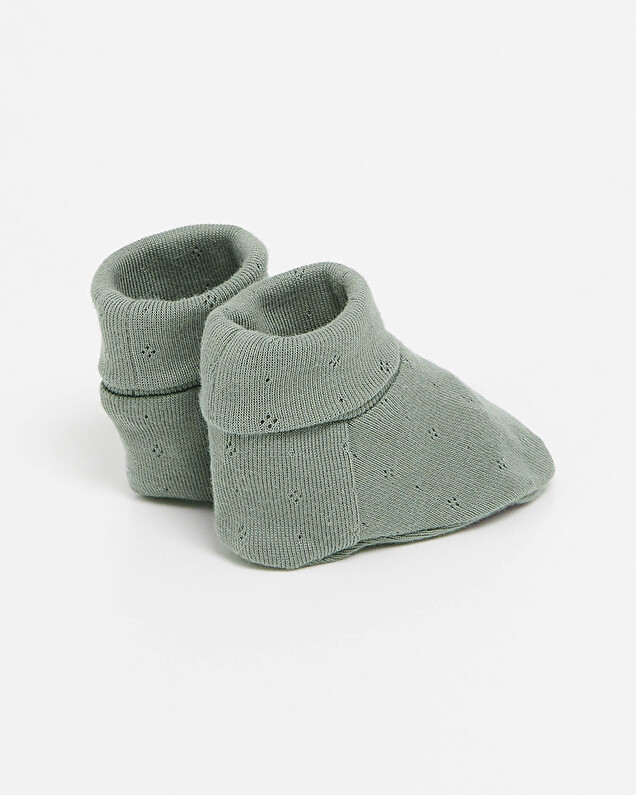 Chaussons ajourés en coton Coloris vert Natalys