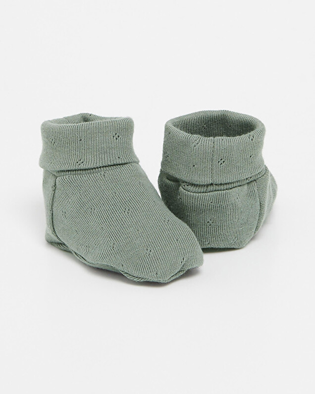 Chaussons ajourés en coton Coloris vert Natalys