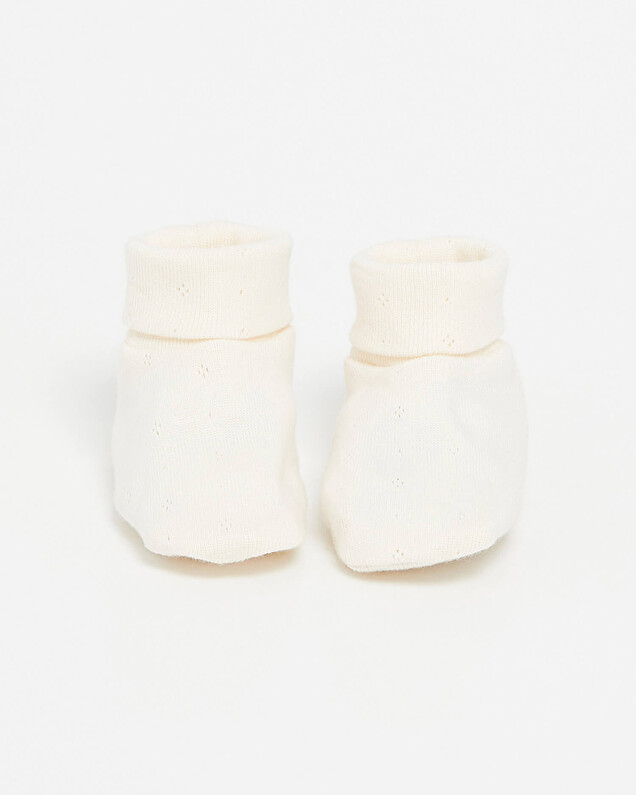 Chaussons ajourés en coton Coloris craie Natalys